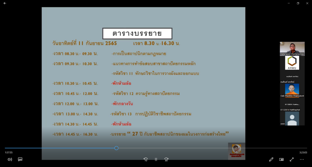 กิจกรรมอบรมความรู้เพื่อสอบใบประกอบวิชาชีพ ภายใต้โครงการบรรยายพิเศษทางวิชาการและวิชาชีพ