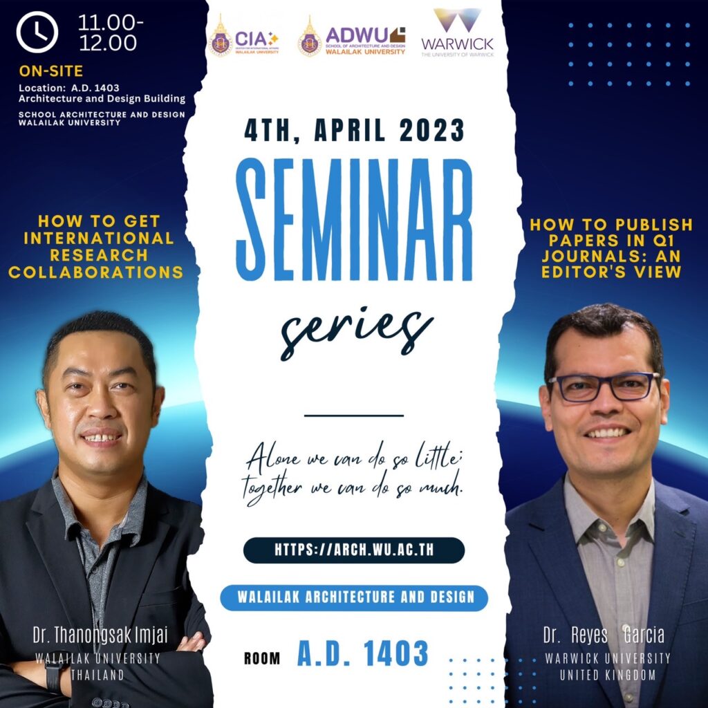 Center for International Affairs (CIA) & School of Architecture and Design " SEMINAR SERIES "