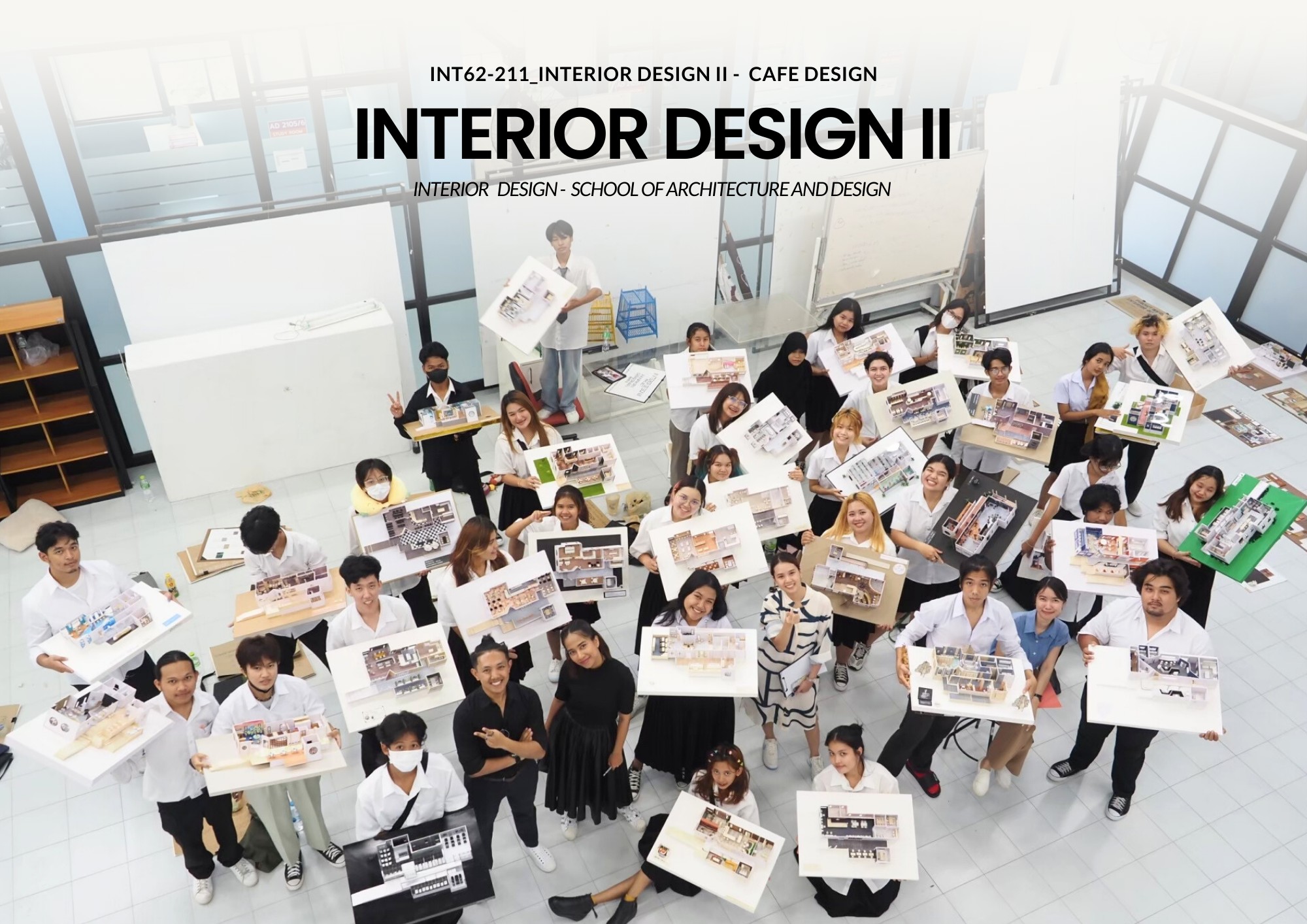 บรรยากาศการนำเสนอ Project และผลงานนักศึกษา ในรายวิชา INT62-211 Interior Design II